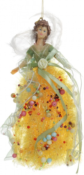 Подвеска Ангел с шариками большой зеленый 29 см 