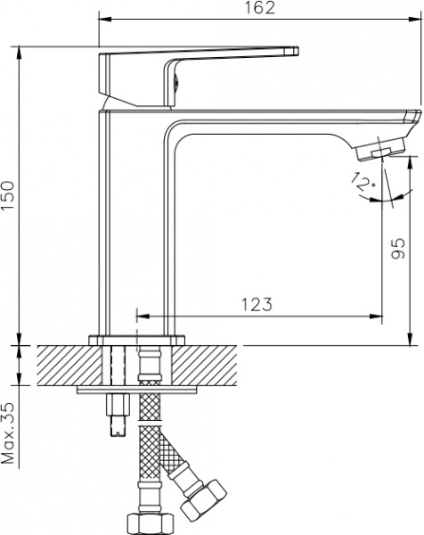 Смеситель для умывальника EGO Premier матовый черный