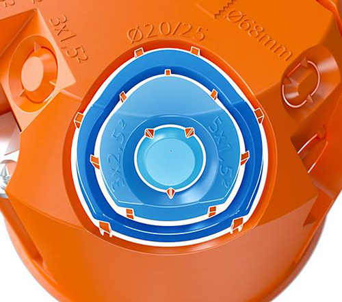 Коробка монтажна Kaiser для пустотних стін самозатухаючий ПВХ 9063-32 