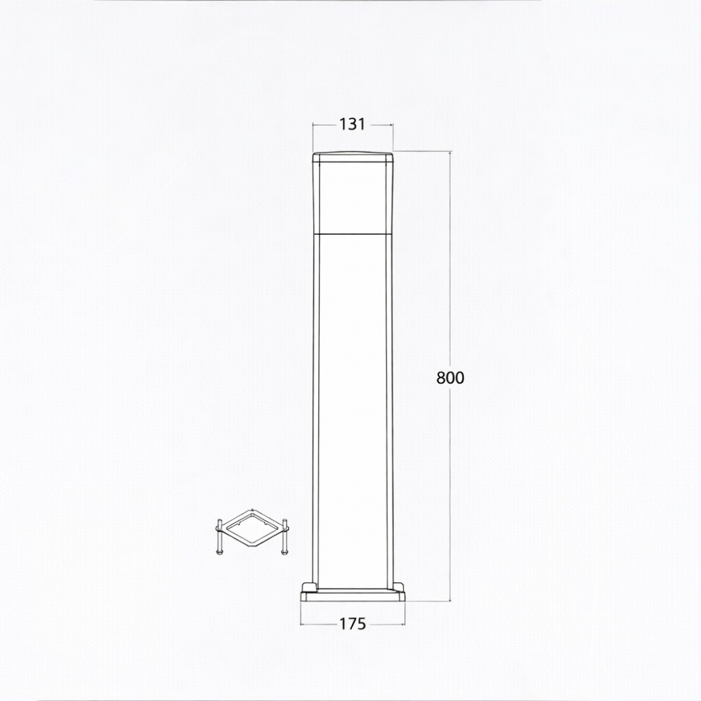 Светильник уличный напольный FUMAGALLI Virgilio 800 Opal E27 8,5 Вт IP55 черный