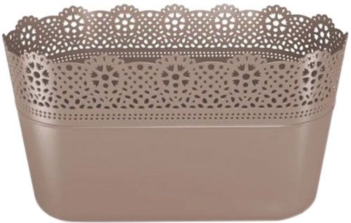 Кашпо пластиковое Prosperplast Lace овальный 2,7л мокко (78979-7529) 