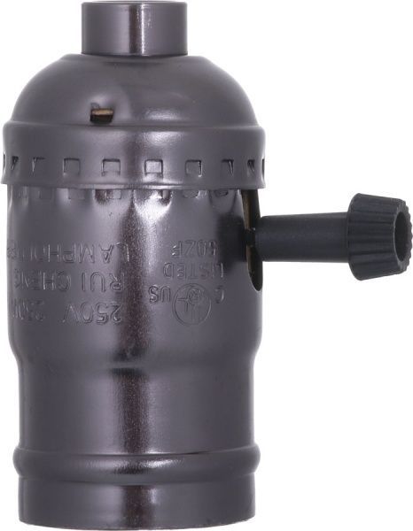 Патрон электрический EMT c выключателем 15 E27 пластик черный 22-0144У