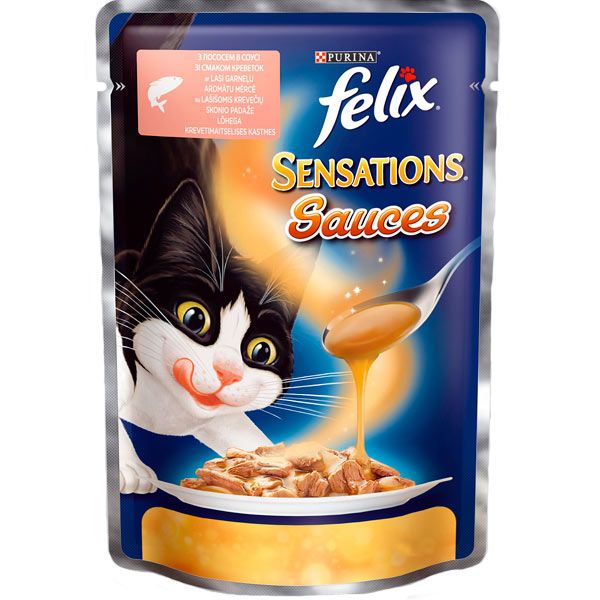 Корм Felix Sensations Sauces с лососем в соусе100 г
