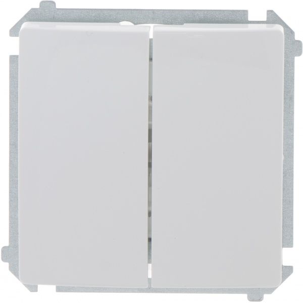 Вимикач двоклавішний Simon Basic без підсвітки 10 А 250В білий BMW6/2.01/11