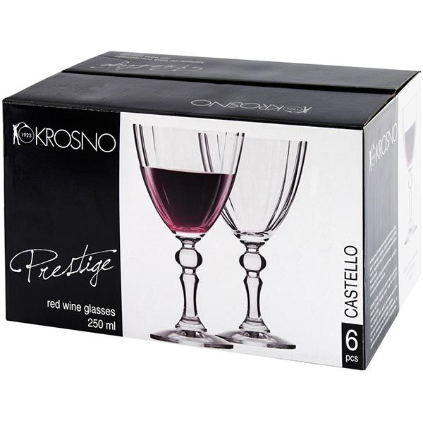 Набор бокалов Krosno Prestige Castello 250 мл 6 шт