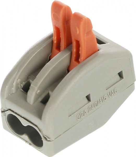 Колодка клемна E.NEXT e.lc.pro.pl.2 з натискним важелем 5 шт. сірий 