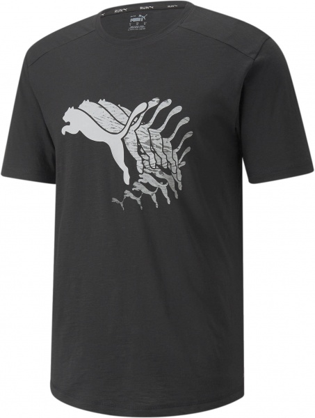 Футболка Puma RUN LOGO SS TEE M 52140101 р.L чорний