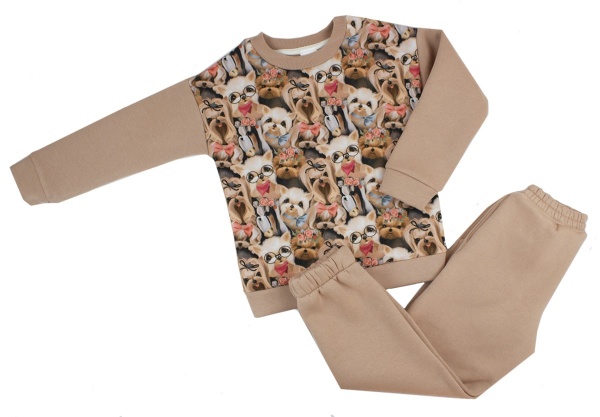 Костюм Маленькие люди Собачки р.98 кофейный 