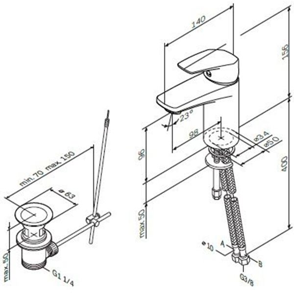 Смеситель для умывальника AM PM Gem F9092100