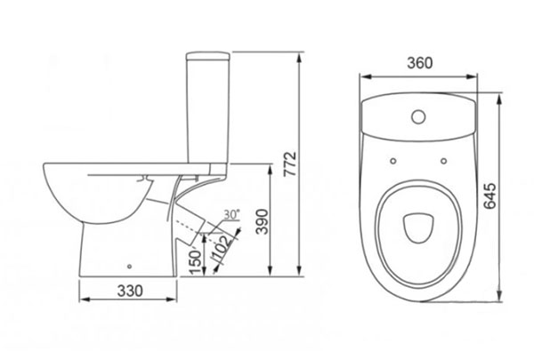 Унитаз-компакт Kolo Status косой выпуск с крышкой Duroplast 2396050UA