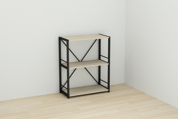 Этажерка Конект 3/60 730х600х280 мм дуб сонома/черный (XK00220)