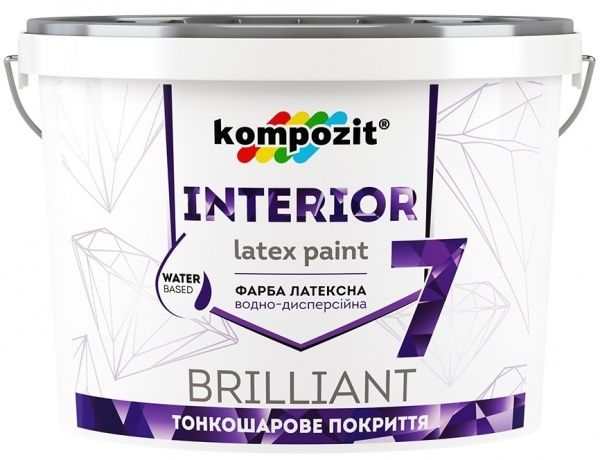 Фарба латексна Kompozit Interior 7 база С мат база під тонування 7кг 