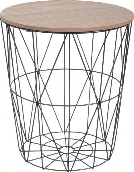 Стол-корзина Сканди 35х35х39 см натуральное дерево с черным 