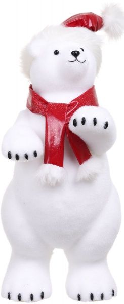 Декоративная фигура Мишка в шапке и шарфике F9251A-W 66 см 