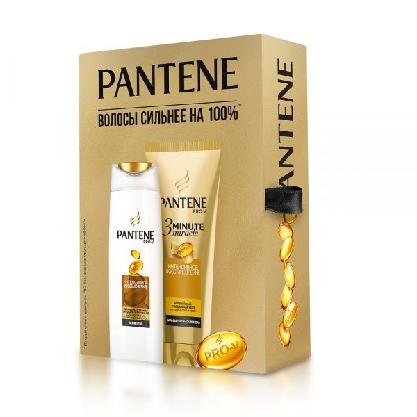 Подарочный набор для женщин Pantene шампунь + бальзам-ополаскиватель 3 Minute Miracle 200 мл