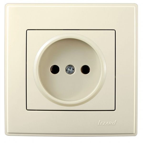 Розетка без заземления Lezard Lesya кремовый 705-0303-121В