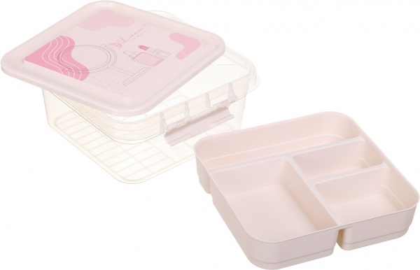 Органайзер для косметики Luna Simple 25х26х11 см пластик розовый 