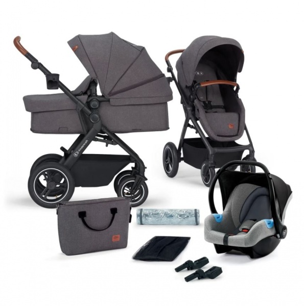 Коляска 3 в 1 Kinderkraft B-Tour Ash Gray KSBTOU00DGR3000 