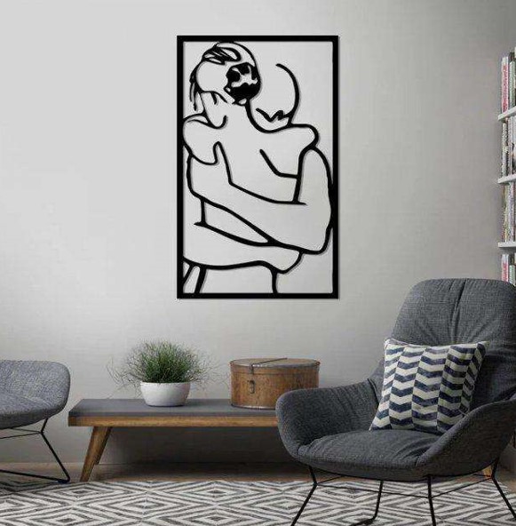 Панно декоративное Brushme Объятия 6x28 см черный