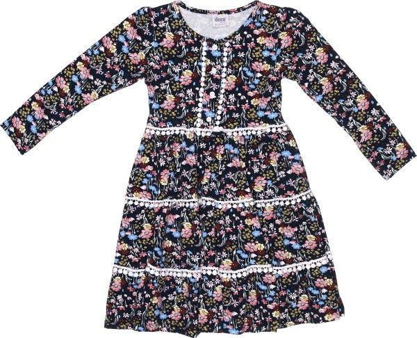 Платье Deco р.116-122 черный/с принтом 19749 