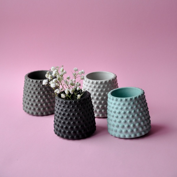 Кашпо декоративне Bubble cup сірий бетон