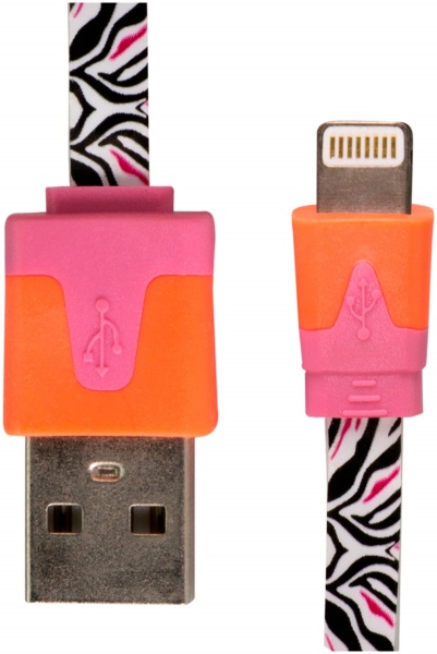 Кабель Luxe Cube 1 м чорний (FLAT LIGHTNING TO USB ZEBRA) 