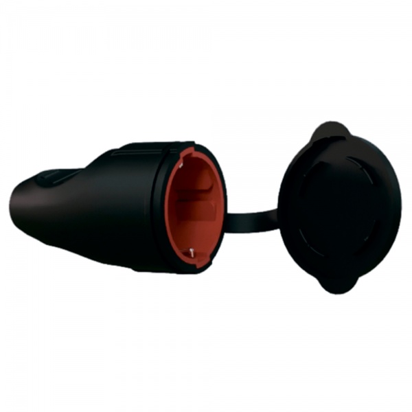 Гніздо із заземленням Neomax IP44 чорний NX2004