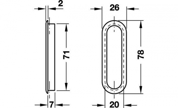 Ручка меблева Hafele 26x78 мм матовий білий