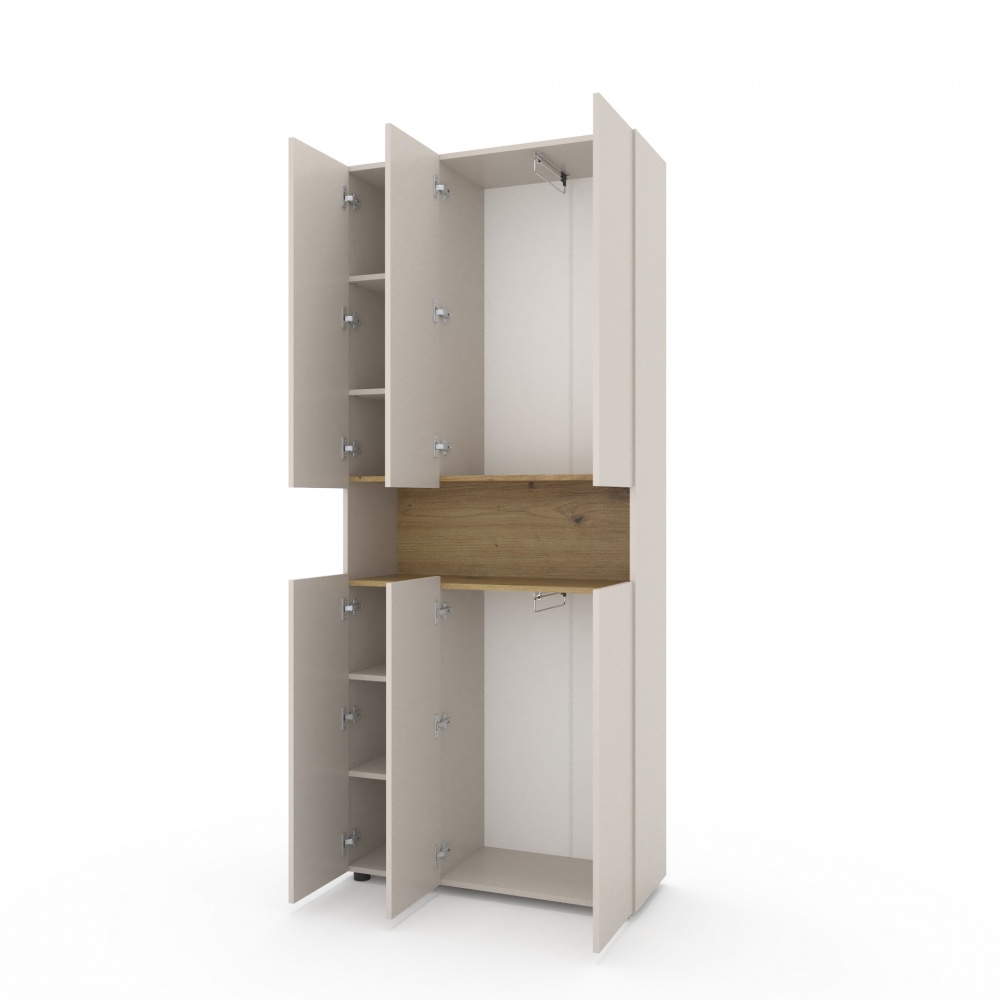 Шкаф Metkas Home MB001 6д ЛДСП 2130х900х350 мм кашемир / дуб артизан / кашемир