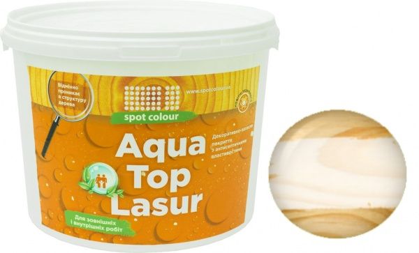 Лазур-антисептик Spot Colour Aqua Toplasur біле дерево шовковистий мат 10 л
