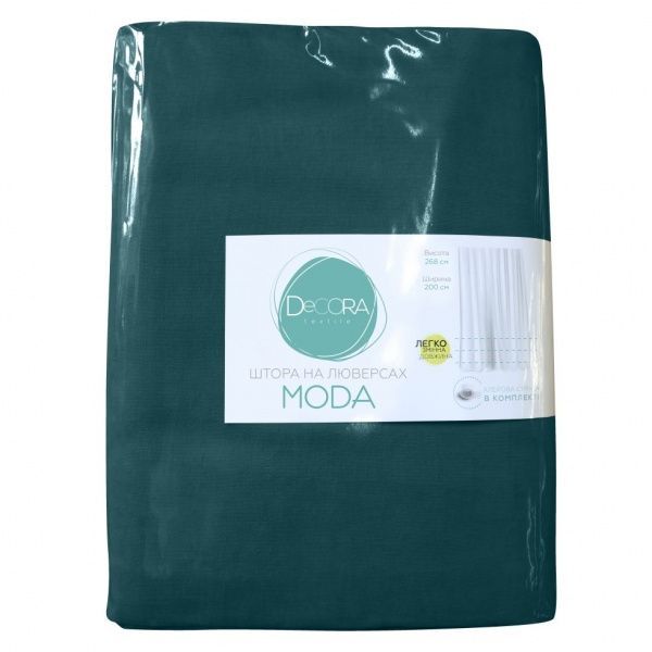 Штора Moda 200х268 см бирюзовый Decora