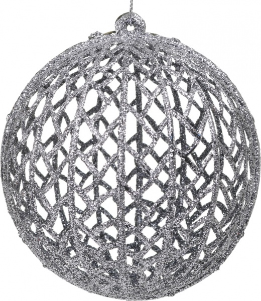 Шар новогодний SD22-124G 10 d 100 мм серебряный