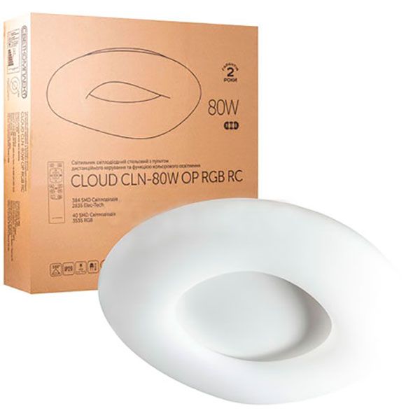 Люстра світлодіодна Светкомплект Cloud CLN-80W OP RGB RC 80 Вт білий матовий 