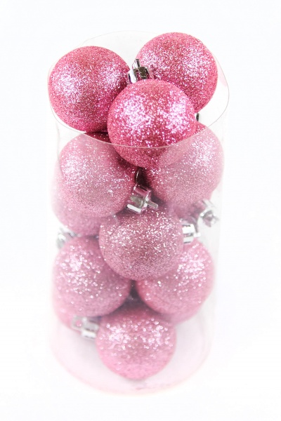 Набор елочных шаров розовых d40 мм 16,5 см 15 шт./уп. 