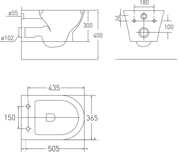 Унитаз подвесной VOLLE Fiesta Rim 13-77-034