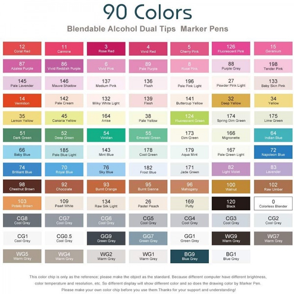 Набір спиртових маркерів Arrtx OROS ASM-0390B 90 кольорів LC302482 