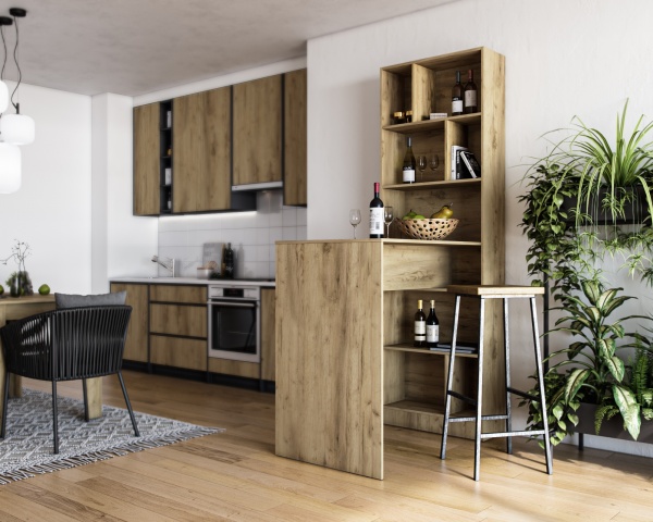 Стойка барная Грейд 1214x2202x710 мм нимфея альба 