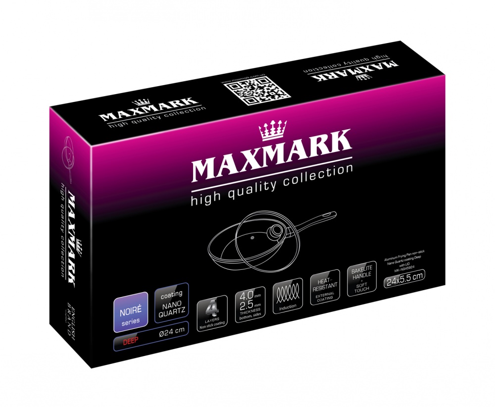 Сковорода с крышкой Maxmark 24 см MK-NQ45924