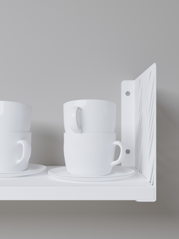 Полиця навісна Metkas Home Листя 170x800x220 мм білий (LPN01733 08022 11)