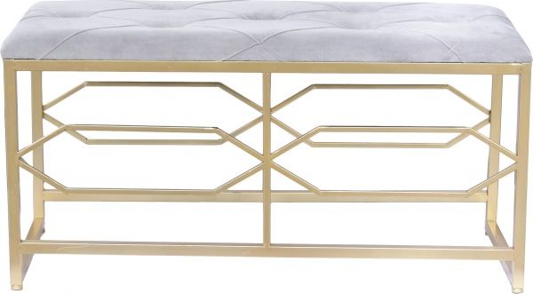 Банкетка 90х40х45 см сіра 