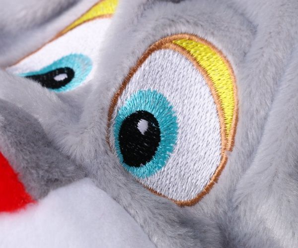 Шапочка карнавальная Зайчонок с вышивкой 52 см серый 