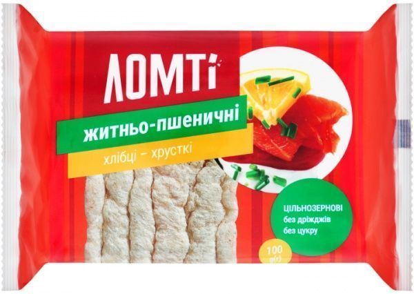 Хлібці Ломті житньо-пшеничні 100 г