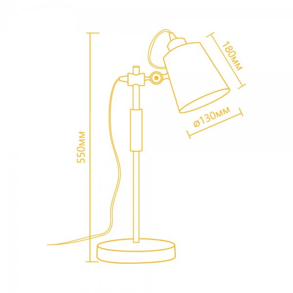 Настольная лампа LightMaster 1x40 Вт E27 белый DE1151 білий, E27
