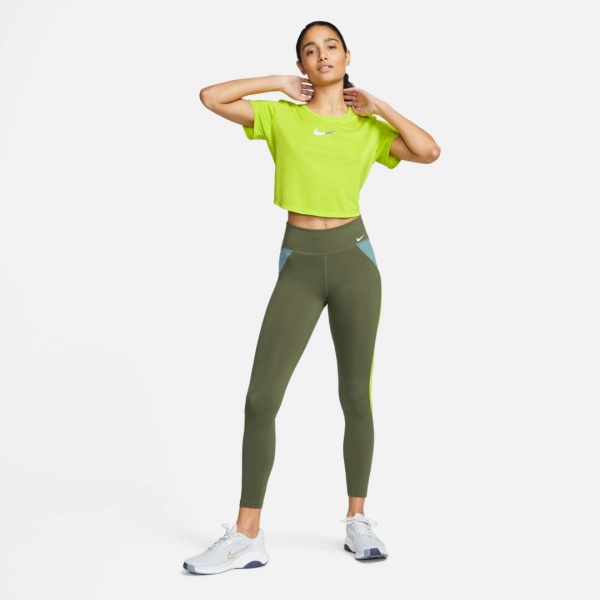 Футболка Nike W NK ONE DF CLRK STD SS CRP TP DM7363-321 р.XS жовтий