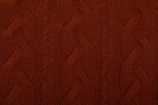 Подушка вязаная Коса 30x45 см кирпичный 