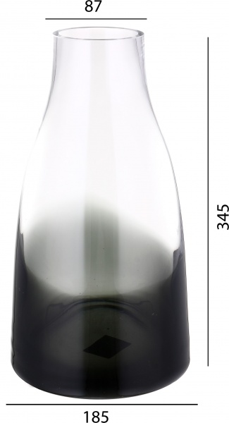 Ваза скляна Wrzesniak Glassworks Яншо 34 см сіра 