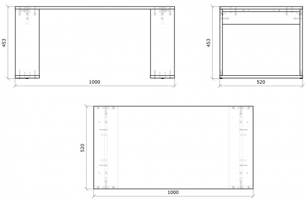 Стол журнальный Concept дуб крафт серый/нимфея альба 1000x520x450мм Грейд 