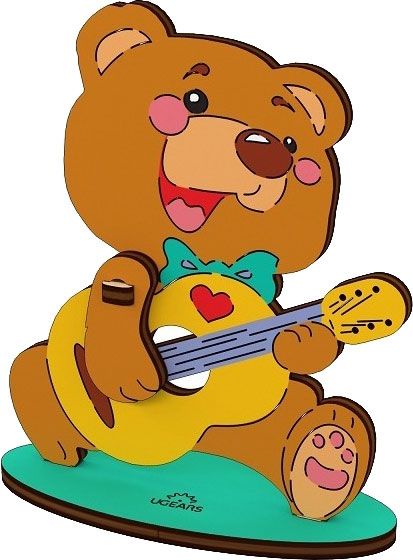 Раскраска UGEARS Медвежонок