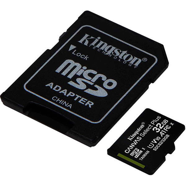 Карта памяти Kingston microSDHC 32 ГБ Canvas Select Plus A1 R100/W10 +ad