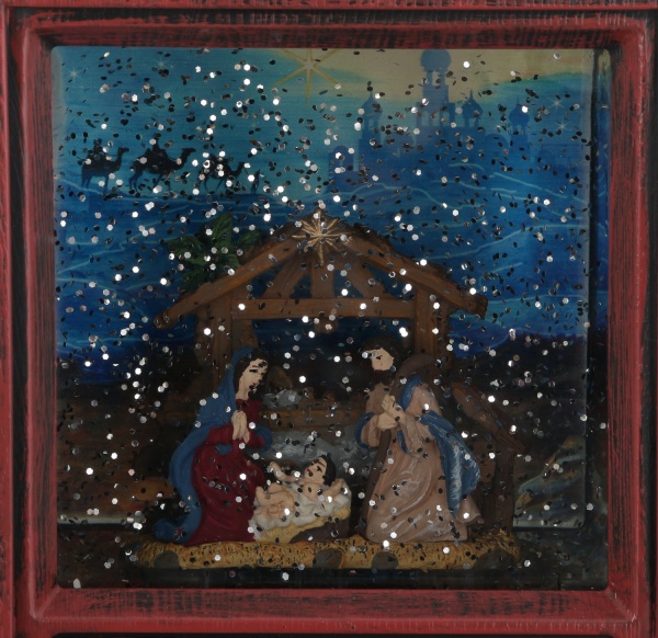 Ліхтар декоративний Телевізор Санти сніговики 12,3x8,7x22,5 см